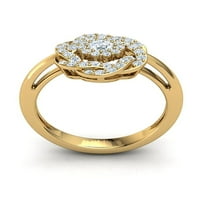 Autentični dijamant okruglog reza od 0,7 karata, ženski modni prsten za desnu ruku od punog zlata od 10 karata 92