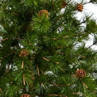 44in. Colorado Mountain Pine Umjetno božićno drvce s jasnim svjetlima, savijanjem grana i borovim konusima u plantaži