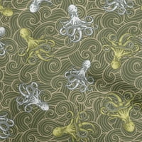 Jednobojna Georgette Tkanina, maslinasto zelena Viskoza, materijal za šivanje u nautičkom stilu, tkanina s otiskom širine dvorišta