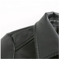 Jednobojni pripijeni Gornji dijelovi s patentnim zatvaračem odijelo Ženska kožna jakna u Crnoj veličini