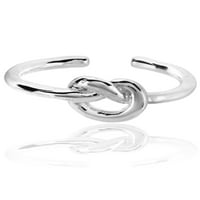 Otvoreni prsten od nehrđajućeg čelika s poliranim ljubavnim čvorom
