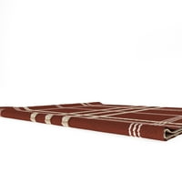 Poklopac za jastuk za ukrašavanje, 20 ”20”, crvena i bjelokosti, tiskani teksturalni karirani u crvenoj i bjelokosti na lanenoj lane