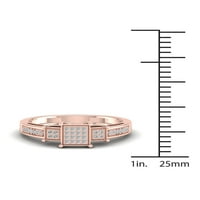 1 8-karatni dijamant od 10-karatnog ružičastog zlata, prsten u obliku tri kamena
