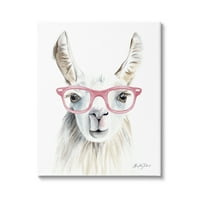 _ Lama u ružičastim naočalama, ležerna galerija portreta životinja, omotano platno, tiskana zidna umjetnost, dizajn Kellie talent