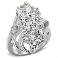 ; 016-ženski srebrni prsten od srebra s prozirnim kubičnim cirkonijem razreda - veličina 8