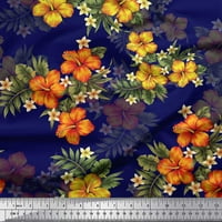 Pamučna Pačja Tkanina s cvjetnim printom i tropskim lišćem širine dvorišta