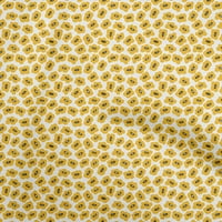 Jednokratna pamučna svilena žuta Tkanina, pribor za prošivanje s cvjetnim uzorkom, tkanina za šivanje s otiskom širine dvorišta