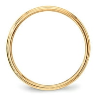 Zaručnički prsten od netaknutog zlata, karatno žuto zlato, lagano polukružno s finozrnatim premazom, Veličina 11