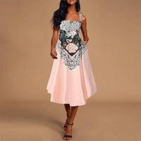 Ženska ljetna modna cvjetna Midi večernja haljina Vintage Plus size čajna haljina za žene