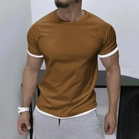Jednobojni muški elegantni sportski Puloveri za fitness kratkih rukava s okruglim vratom majice ležerna brzosušeća lagana ulična