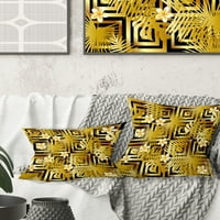 Designart Moderni zlatni luksuzni uzorak 'Moderni jastuk za bacanje srednjeg stoljeća - 18x18