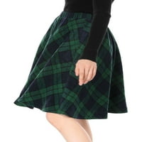 Jedinstveni prijedlozi ženske karirane s elastičnim pojasom Vintage suknja A kroja do koljena