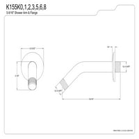 Tuš kabina od 9155 do 6 s prirubnicom, polirani mesing