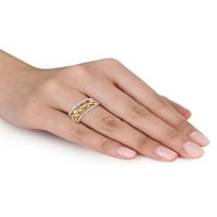 Kit prstena Infinity od 3 komada sa žutim сапфиром T. G. W. u karatima i dragulj T. W. u karatima od bijelog zlata 14 karata