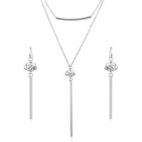 Set nakita od dvoslojne ogrlice i naušnica od e-pošte