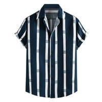 Polo majice za muškarce, ljetna ležerna košulja s prugastim printom, košulja kratkih rukava s ovratnikom