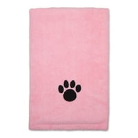 Ružičasti vezeni ručnik za kućne ljubimce sa šapama