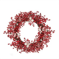 18 Dekorativna umjetna crvena bobica božićni vijenac sa smrznutim naglascima - neobično