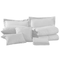 Krevet u vrećici Cal King Size Comforter Set Set za posteljinu, uzorak s kariranom, bijelo