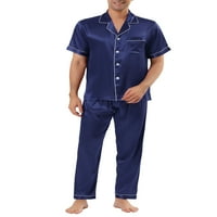 Jedinstvene ponude muških kratkih rukava satenski pidžama set noćne odjeće za spavanje