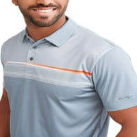 Muška polo majica za golf s kratkim rukavima s prugastim printom, do 5 inča