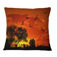 Dizajnerski afrički krajolik s toplim zalaskom sunca-jastuk s afričkim krajolikom - 18.18