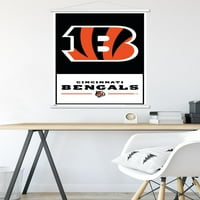 Cincinnati Bengals - Zidni plakat logotipa s drvenim magnetskim okvirom, 22.375 34