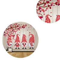 Tapiserija s patuljcima za Valentinovo, ljubavno srce, drvo na drvenoj dasci, tapiserija koja visi na zidu