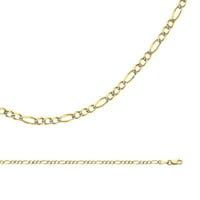 ogrlica od žutog i bijelog zlata od 14 karata, masivni lanac Figaro, fini dvobojni dijamantni rez