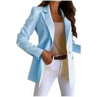 Ženski Blazer s dugim rukavima S dugmadima s dugmadima, opremljeno odijelo s dugim rukavima, Temperamentni blejzeri, Kaputi za uredske
