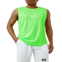 Muška sportska odjeća gornji dio bez rukava brzo sušenje fitness teretana trening jednobojni prsluk vrhovi zeleni;