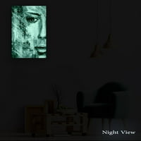 Umjetnost na platnu apstrakcija-žensko lice Eve, senzualne usne Slikarstvo - umjetnički tisak za spavaću sobu 24 36  