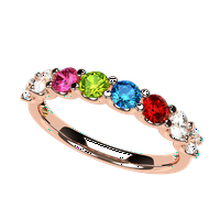 Nana U'r Mather Ring 1- multi-kamen za odrasle žensko rođendane, 10k ružičasto zlato, veličina 11.5, Stone8