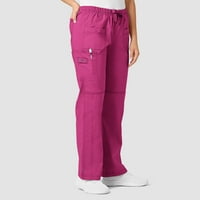 Ženske teretne hlače s Više džepova, vruće ružičaste, AA