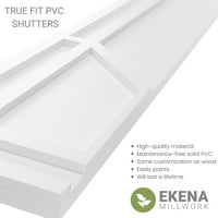 Ekena Millwork 15 W 42 H TRUE FIT PVC SHAKER FIKERNI BOLES TREBINE, Viridian Green