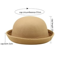 Šeširi za žene elegantni jednobojni šešir za odrasle s valjanim obodom Panama kuglača Panama šešir Muška klasična vunena okrugla