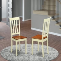 - Antikna kuhinjska stolica za blagovanje u boji mlaćenice i trešnje-set od 2 komada
