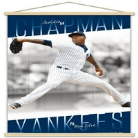 New York Yankees - Zidni plakat Aroldis Chapman s drvenim magnetskim okvirom, 22.375 34