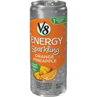 V +energija pjenušava zdrava energetska pića, prirodna energija od čaja, narančasti ananas, može