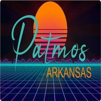 Patmos, Arkansas, magnet za hladnjak s retro neonskim dizajnom