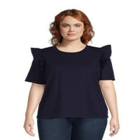 Plus Size Ženska majica s volanima