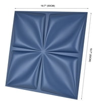 ART3D UKRIVA 3D zidne ploče, 19.7 19.7 PVC zidna ploča u plavim pločicama sq ft