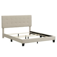Okvir kreveta veličine tapeciranog kreveta na platformi, krevet na platformi s hrpom, uzglavljem i drvenom letvicom, potrebna je