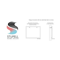 Stupell Industries plava uzorka botanička bundeva grafička umjetnost bijela uokvirena umjetnička print art art, dizajn Elizabeth