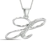 Jewelersclub Accent White Diamond Početno pismo Ogrlica za žene za žene