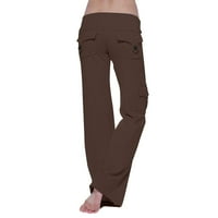 Hlače Za Žene Ležerne Ženske tajice za vježbanje s elastičnim strukom i džepom na kopčanje široke hlače za vježbanje joge u teretani