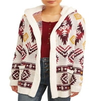 Nema granica Juniora tiskana Sherpa Hood Cardigan