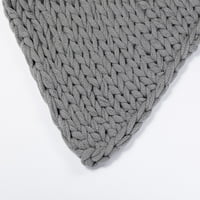 Srebrno jedan super grubo pleteni pokrivač, siva, 50 60