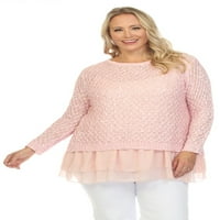 Jednostavno couture žensko plus veličine čipkasti mješoviti medijski sloj tunika džemper