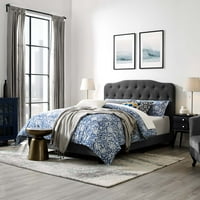 Krevet od presvlake od tkanine u sivoj boji